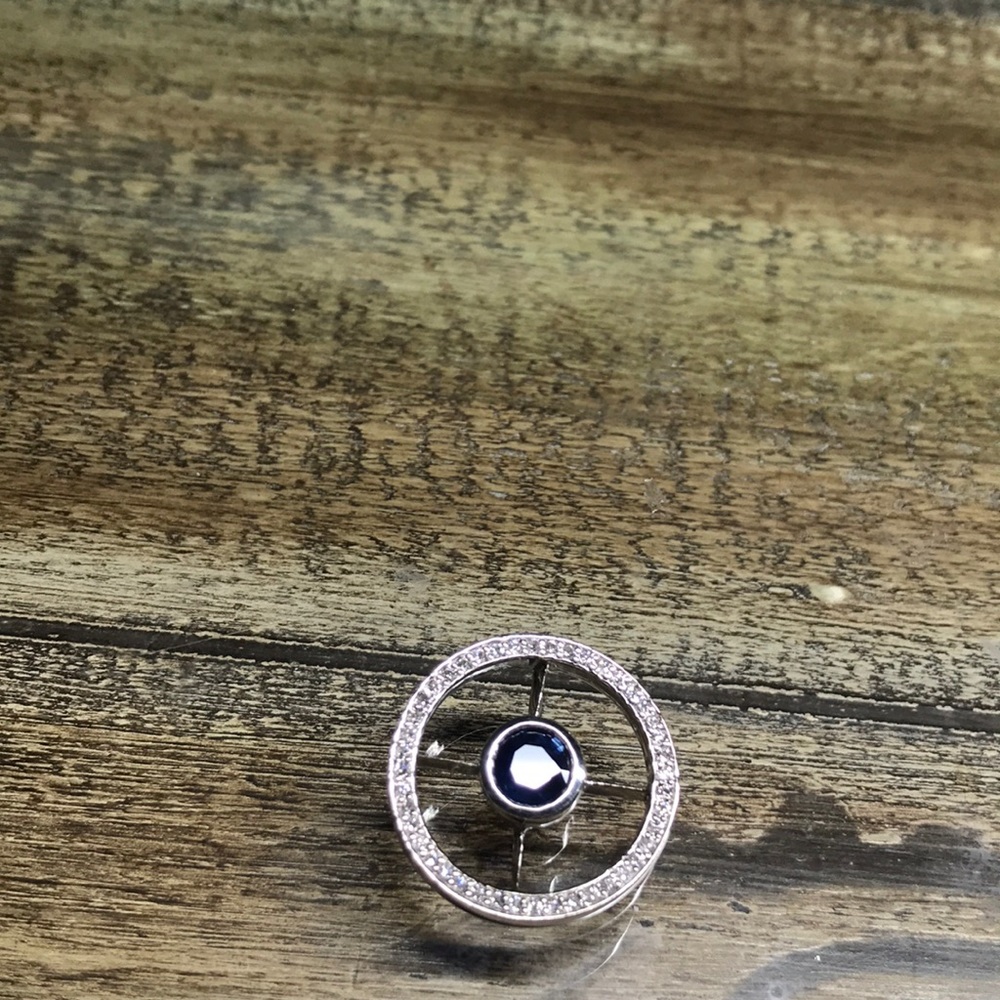 Blue sapphire and diamond